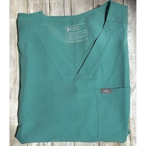 Figs Green V-Neck Medical Scrub Shirt